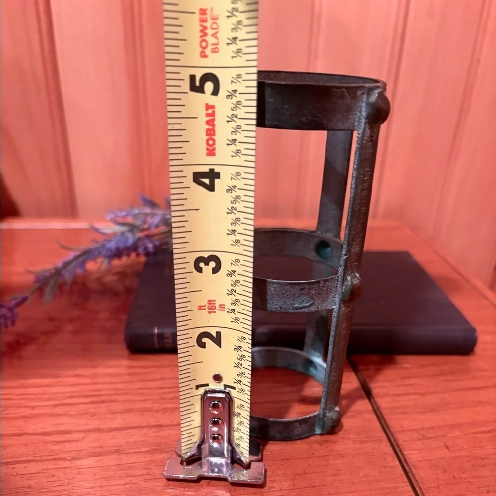 Nautical Metal Votive Candle Holder with a rustic Patina